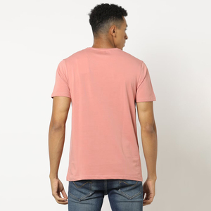T-shirt uni noir pour homme, imprimé sur le devant, 100 % coton tricoté, taille personnalisable, respirant, manches courtes, vente en gros - Product Image 3