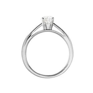 Bague en diamant naturel certifié GIA, taille 0,90 carat, forme ronde, couleur G, pureté VVS2, en platine, solitaire, pour femme - Product Image 3