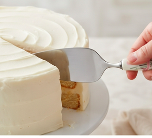 Spatule à gâteau triangulaire en acier inoxydable avec manche en céramique florale, spatule à tarte faite à la main pour usage domestique - Product Image 4