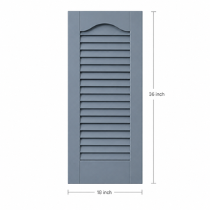 Volets de fenêtre à persiennes en bois de pin massif sur mesure, panneaux de volets à rail supérieur cintré pour projets extérieurs résidentiels, OEM ODM, écologiques - Product Image 2