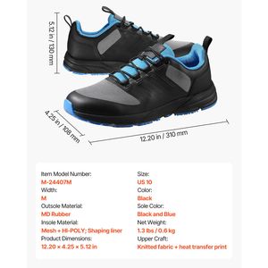 Scarpe da Cross-Training con Punta Larga Taglia US 10 M, Supporto Arco Plantare Regolabile, Allacciatura, Essenziali per Fitness e Cross-Training - Product Image 4