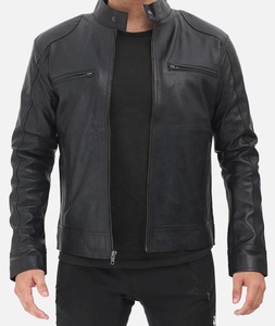 Nouvelle Arrivée Veste de Moto en Cuir Véritable Noire Décontractée Respirante Écologique Hiver Homme Personnalisable - Product Image 5