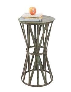 Table en métal galvanisé de forme ronde, finition nickel martelé, grande table d'appoint, design luxueux, meubles de salon - Product Image 3