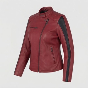 Women's <b>Genuine</b> <b>Leather</b> <b>Jacket</b> Premium Casual Fashion Front Zip Ladies <b>Jacket</b> OEM Wholesale - Product Image 4