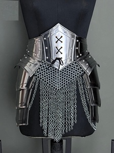 Conjunto de Armadura de Malla de Acero para Mujer, Plateado, Estilo Antiguo y Moderno, para Disfraces de Cosplay y Bodas Medievales - Product Image 4