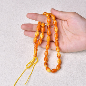 Lot de 33 perles de prière musulmanes en résine de 14 mm, grandes perles en plusieurs couleurs, pierre principale en résine agate, idéales pour les cadeaux - Product Image 5