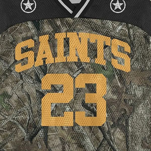 Saints 23 Camouflage Jersey T-shirt en polyester respirant à manches courtes et col en V pour hommes - Product Image 6