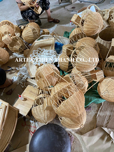 Colorful Bamboo Rattan Medium Round Gift <b>Box</b> with Lid for Ramadan Kareem and Gergean Handmade Decorative <b>Storage</b> Basket Vietnam - Product Image 6