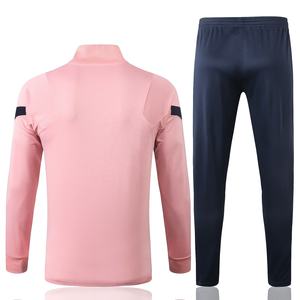 Ensemble de survêtement sportif unisexe rose et bleu marine avec veste zippée intégrale, poches latérales, respirant, 100 % polyester, automne - Product Image 2