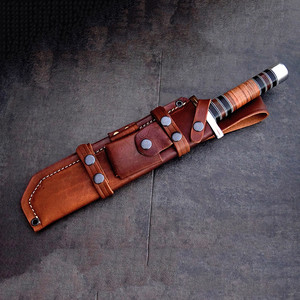 Cuchillo Bowie de Caza Hecho a Mano con Hoja de Acero Inoxidable, Mango de Madera, Grado Industrial, Hoja Única, para Supervivencia al Aire Libre - Product Image 5