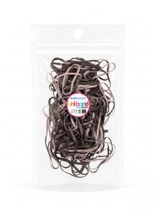 Élastiques à cheveux ronds en TPU Uniband, couleur chocolat, élastiques de haute qualité, écologiques, unisexes, fabriqués en Corée, pour un usage quotidien, décontractés, emballés dans un sac OPP. - Product Image 1