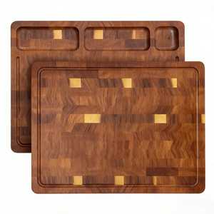 Tabla de cortar redonda de mármol y madera de acacia con asa, tabla para queso, bandeja para servir, tabla de cocina para pan y frutas - Product Image 5