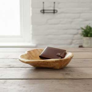 Bol en bois rustique, grand bol en bois de 6 à 7,5 pouces, idéal pour la décoration et le rangement des fruits, cadeau parfait pour un nouvel emménagement - Product Image 6