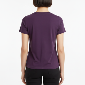 T-shirt décontracté pour femme 180 GSM en polycoton extensible à col rond, impression personnalisée OEM, vente en gros - Product Image 2