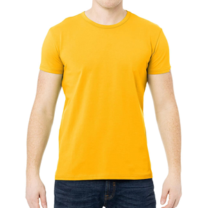 เสื้อยืดสีเหลืองซันไชน์สำหรับผู้ชาย ผ้าฝ้ายพรีเมียม คอกลม น้ำหนักเบา สวมใส่สบายทุกวัน เสื้อยืดพื้นฐาน รับทำโลโก้แบบกำหนดเอง OEM ODM - Product Image 6