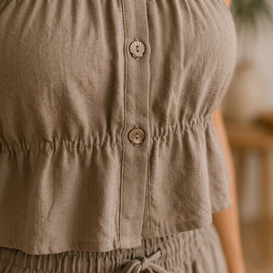 Ensemble de pyjamas en lin pour femmes, vêtements de détente respirants et écologiques pour l'été - Product Image 3