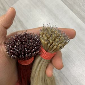 Vente chaude Double Dessiné Haute Qualité Rouge Platine Kératine Nano Pointe Extensions de Cheveux Humains - Product Image 4