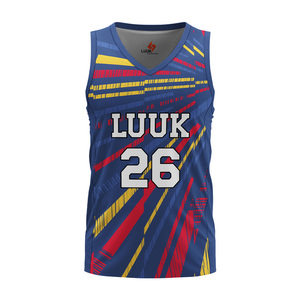 เสื้อบาสเก็ตบอลแขนกุดคอวี พิมพ์ลายแบบ Dye Sublimation  ชุดทีมกีฬา  รับผลิตแบบ OEM ODM พร้อมสกรีนโลโก้ตามสั่ง - Product Image 5