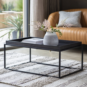 Modern Wooden Top Metal Frame <b>Coffee</b> <b>Table</b> Minimalist Design Living Room Furniture Decorative <b>Square</b> Shape Black <b>Coffee</b> <b>Table</b> - Product Image 1