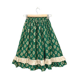 Ensemble Lehenga de fête pour femme Twisha Xpressions, rose et vert, haut imprimé sans manches, broderie placée, polyester - Product Image 5