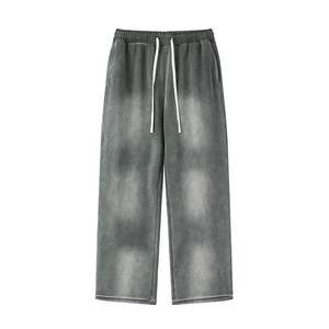 Pantalones de hombre lavados, pantalones deportivos vintage con lavado ácido y estampado de diamantes de imitación, pantalones jogger descoloridos por el sol. - Product Image 5