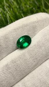 Esmeralda Zambiana Natural Verde, Corte Ovalado, Calidad AAA, para Joyería, Precio al por Mayor, en Lotes - Product Image 2