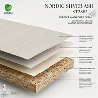 Panneau OSB mélaminé Jinbase SXT2882 Nordic Silver Ash 18 mm E0 1220x2440 mm pour la décoration intérieure scandinave