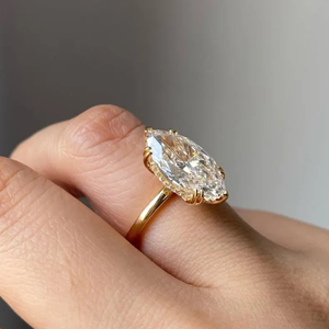 IGI Certified 3.20 Carat Minimalist Bezel Set Pear lab <b>Diamond</b> <b>Ring</b> Solid Gold Teardrop Solitaire Engagement <b>Ring</b> - Product Image 1