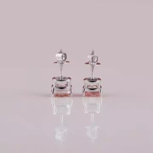 Moissanite Cushion Cut Diamond Stud <b>Earrings</b> with Screw <b>Back</b> Certified Iced Out Cute Luxury <b>Earrings</b> Set for Women's - Product Image 3