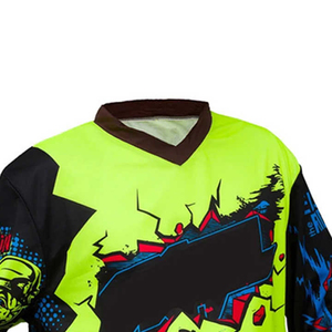 Traje de Motociclismo de Manga Larga para Hombre, Color Verde Neón y Negro, Impresión por Sublimación, Secado Rápido, para Todas las Temporadas - Product Image 3