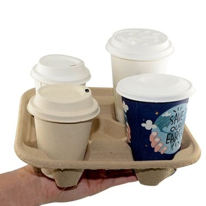 Bandeja Desechable y Sostenible para Transporte de Bebidas, Diseño para Cuatro Vasos, para Cafeterías, Tiendas de Café y Entrega de Alimentos - Product Image 4