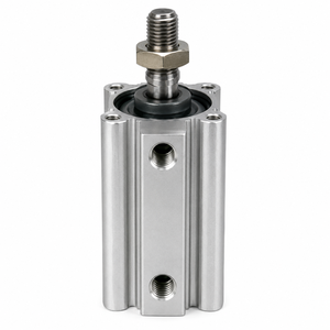 Cilindro Neumático de Aluminio Plateado con Varilla Roscada, Cilindro de Aire, Actuador Lineal, Equipo de Automatización, Brochado y Perforación - Product Image 2