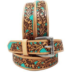 Cinturón Vaquero de Cuero Vacuno de Calidad, Marca Cowboy, Diseño Pintado, Hebilla de Aleación Metálica Hecha a Mano, Mejor Precio al por Mayor - Product Image 1