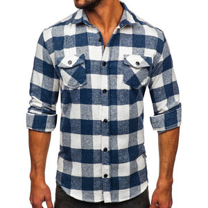 OEM/OEM Men's <b>Flannel</b> Shirt Custom Print Embroidery Logo Plus Size 100% Cotton Long Sleeve - Product Image 6