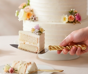 Elegant Gold Rope Handle Cake Knife And Server Set Stainless Steel Non-Stick 2 Piece Cake <b>Tools</b> Premium For Parties And Hotel - Product Image 5