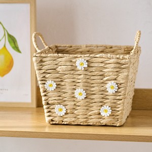 Panier de rangement pour enfants en papier écologique fait main, panier rectangulaire tissé pour organiser les jouets, panier de rangement pour la crèche fait main, vente en gros - Product Image 3