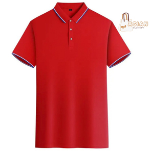 Chemise personnalisée pour homme en polyester/coton tricoté, couleur unie, séchage rapide, broderie de logo de haute qualité sur le devant, fournisseur en gros OEM ODM - Product Image 4
