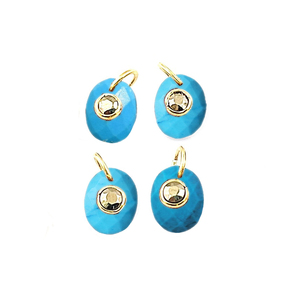 Abalorios de Cuarzo Ahumado Ovalados de 10x8mm con Doble Piedra, Anillo de Salto de Plata Esterlina Bañada en Oro, Abalorio de Cuarzo Ahumado, Abalorios Curativos - Product Image 3