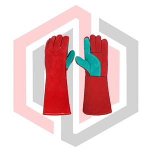 Gants renforcés en cuir fendu pour soudeurs, manchette de sécurité anti-vibration, résistance à la chaleur, résistance au feu, résistance aux déchirures, antidérapants - Product Image 1