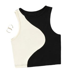 Women's <b>Summer</b> Streetwear Halter Tank <b>Top</b> Casual Jersey Vest <b>Sleeveless</b> T Shirt Design Sexy Solid Crop <b>Top</b> Navel Exposure - Product Image 2