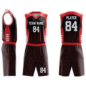 Maillot de basket-ball personnalisé, nouveau design, Los Angeles, sublimation rouge et noir, imprimé - Product Image 1
