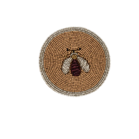 Ensemble de 4 dessous-de-verre faits à la main en perles d'abeille multicolores, tapis de table en perles de verre colorées