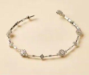 New Moissanite Diamond <b>Bracelet</b> for Women and Men, Mix Cut Diamond <b>Bracelet</b> For Wedding, White Gold moissanite <b>Bracelet</b> - Product Image 2