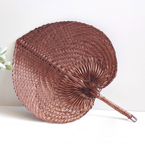Mini abanicos de mano con forma de melocotón, abanico portátil de bambú, abanico de fibra natural, decoración de pared ecológica - Product Image 6