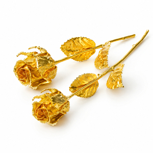 Rose naturelle de luxe, véritable, trempée dans du platine pur, plaquée or 24 carats, avec certificat, coffret cadeau pour la Saint-Valentin - Product Image 6