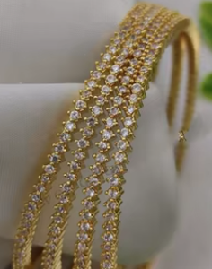 Traditional Elegant One Gram Gold Polish Wedding Wear <b>Bangles</b> <b>Set</b> for Women Gold Plated Brass Traditional Daily Use Jewelry <b>Set</b> - Product Image 2