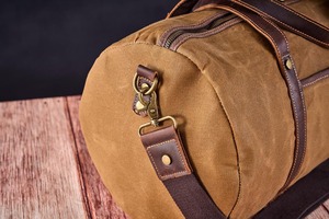 Bolsa de Viaje de Lona y Cuero OEM, Estilo Vintage, Impermeable, para Gimnasio, Deportes, Fin de Semana, LCTB-0006 - Product Image 4