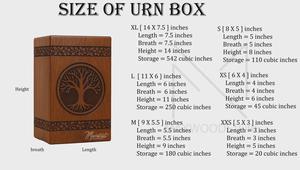 Urna de madera artesanal para cenizas con diseño del Árbol de la Vida para cenizas humanas, tamaño mediano, caja de urna de 9x5.5. - Product Image 3
