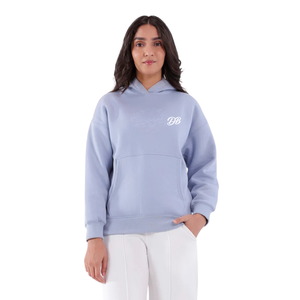 เสื้อฮู้ดดี้สีเขียวเซจปักโลโก้ตามสั่งสำหรับผู้หญิง ผ้าฟลีซหนานุ่ม สวมหัวแบบดรอปโชว์เดอร์ สไตล์สตรีทแวร์ ขายส่ง - Product Image 5