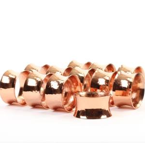 Copper Finish Metal Napkin <b>Rings</b> Set <b>Plain</b> Polished Napkin Holders Modern Dining Table Accessories - Product Image 2